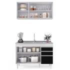 Armário Aéreo Virgínia E Balcão Com Pia 120cm Michigan Branco