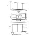 Armário Aéreo Virgínia E Balcão Com Pia 120cm Michigan Preto/