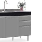 Armário Aéreo Virgínia E Balcão Com Pia 120cm Michigan Preto/