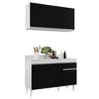 Armário Aéreo Virgínia E Balcão Com Tampo 120cm Arizona Branc