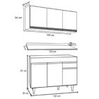 Armário Aéreo Virgínia E Balcão Com Tampo 120cm Arizona Casta