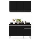 Armário Aéreo Virgínia E Balcão Com Tampo 120cm Arizona Preto