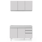 Armário Aéreo Virgínia E Balcão Para Pia 120cm Michigan Branc