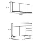Armário Aéreo Virgínia E Balcão Para Pia 120cm Michigan Casta