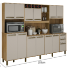 Armario Agata 13 Portas 2 Gavetas 5 Nichos Valdemoveis Cinamo