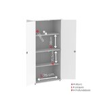 Armário Alto 02 Portas Pivotante 159,6x79,2x41cm Cinza/preto