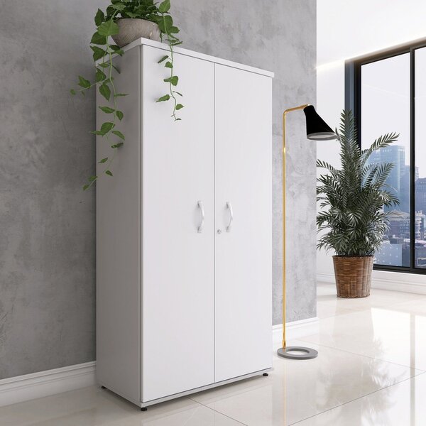 Armário Alto 02 Portas Pivotante 159,6x79,2x41cm Cinza/preto