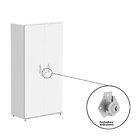 Armário Alto 02 Portas Pivotante 159,6x79,2x41cm Cinza/preto