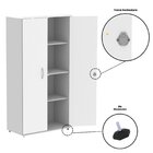 Armário Alto 02 Portas Pivotante 159,6x79,2x41cm Cinza/preto