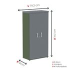 Armario Alto 02 Portas Pivotante 79,2cm X 161,1 Grafito/salvia