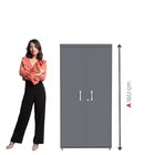 Armario Alto 02 Portas Pivotante 79,2cm X 161,1 Grafito/salvia