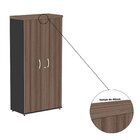Armario Alto 02 Portas Pivotante 79,2cm X 161,1cm Walnut/preto