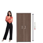 Armario Alto 02 Portas Pivotante 79,2cm X 161,1cm Walnut/preto