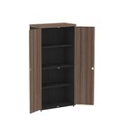 Armario Alto 02 Portas Pivotante 79,2cm X 161,1cm Walnut/preto