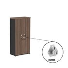 Armario Alto 02 Portas Pivotante 79,2cm X 161,1cm Walnut/preto