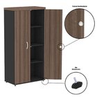 Armario Alto 02 Portas Pivotante 79,2cm X 161,1cm Walnut/preto