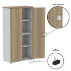 Armário Alto 02 Portas Pivotante Aa1600p25 Cinza/noce Natural