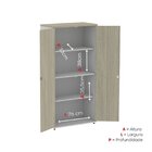 Armário Alto 02 Portas Pivotante Aa1600p25 Cinza/nogueira Cas