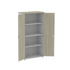 Armário Alto 02 Portas Pivotante Aa1600p25 Cinza/nogueira Cas