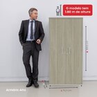 Armário Alto 02 Portas Pivotante Aa1600p25 Cinza/nogueira Cas
