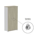 Armário Alto 02 Portas Pivotante Aa1600p25 Cinza/nogueira Cas