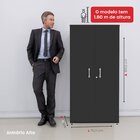 Armário Alto 02 Portas Pivotante Aa1600p25 Preto