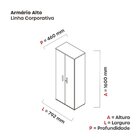 Armário Alto 02 Portas Pivotante Aac1600 Cinza