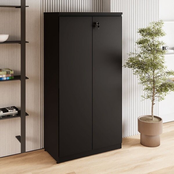 Armário Alto 160cm Para Escritório 2 Portas Com Chave Corpora