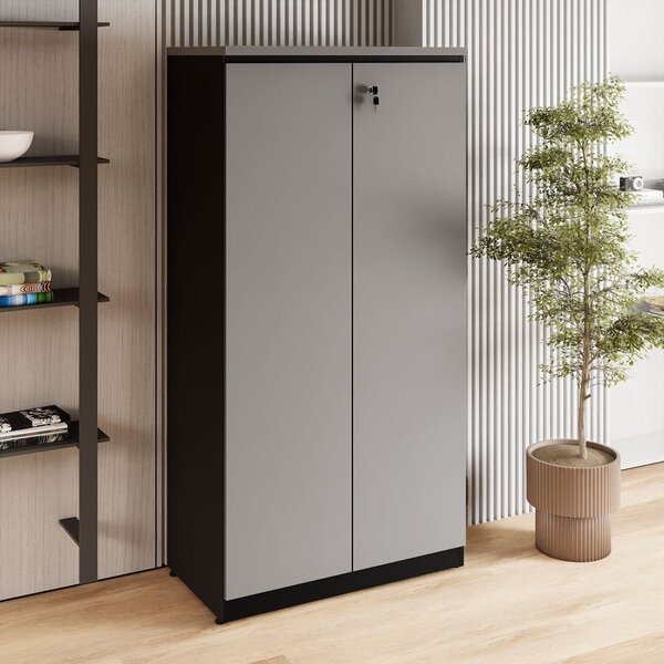 Armário Alto 160cm Para Escritório 2 Portas Com Chave Corpora