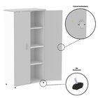 Armário Alto 2 Portas 159,6x79,2x41 Cm Pivotante Branco/cinza