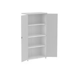 Armário Alto 2 Portas 159,6x79,2x41 Cm Pivotante Branco/cinza