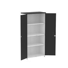 Armário Alto 2 Portas 159,6x79,2x41 Cm Pivotante Branco/preto