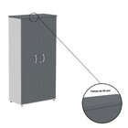 Armário Alto 2 Portas 159,6x79,2x41 Cm Pivotante Cinza/grafito