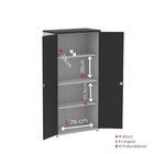 Armário Alto 2 Portas 159,6x79,2x41 Cm Pivotante Cinza/preto