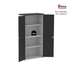 Armário Alto 2 Portas 159,6x79,2x41 Cm Pivotante Cinza/preto