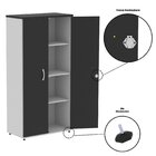 Armário Alto 2 Portas 159,6x79,2x41 Cm Pivotante Cinza/preto