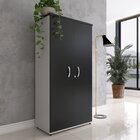 Armário Alto 2 Portas 159,6x79,2x41 Cm Pivotante Cinza/preto