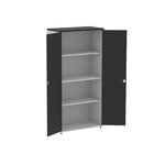 Armário Alto 2 Portas 159,6x79,2x41 Cm Pivotante Cinza/preto