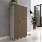 Armário Alto 2 Portas 159,6x79,2x41 Cm Pivotante Cinza/walnut