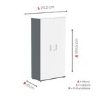 Armário Alto 2 Portas 159,6x79,2x41 Cm Pivotante Grafito/bran