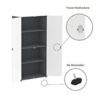 Armário Alto 2 Portas 159,6x79,2x41 Cm Pivotante Grafito/bran