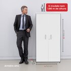 Armário Alto 2 Portas 159,6x79,2x41 Cm Pivotante Grafito/bran