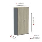 Armário Alto 2 Portas 159,6x79,2x41 Cm Pivotante Grafito/nogu