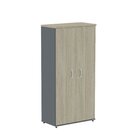 Armário Alto 2 Portas 159,6x79,2x41 Cm Pivotante Grafito/nogu