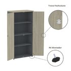 Armário Alto 2 Portas 159,6x79,2x41 Cm Pivotante Grafito/nogu