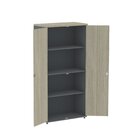 Armário Alto 2 Portas 159,6x79,2x41 Cm Pivotante Grafito/nogu