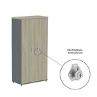 Armário Alto 2 Portas 159,6x79,2x41 Cm Pivotante Grafito/nogu