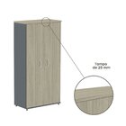 Armário Alto 2 Portas 159,6x79,2x41 Cm Pivotante Grafito/nogu