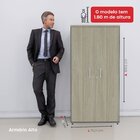 Armário Alto 2 Portas 159,6x79,2x41 Cm Pivotante Grafito/nogu