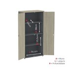 Armário Alto 2 Portas 159,6x79,2x41 Cm Pivotante Grafito/nogu